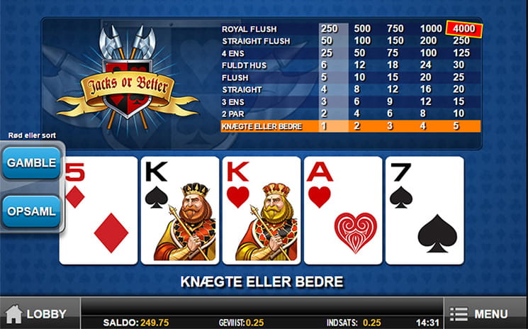 Spil også video poker på din mobil