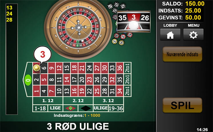 Det er heller ikke et problem at spinne roulette hjullet på din smartphone eller tablet