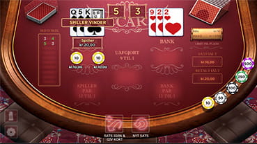 Eksempel på RNG baccarat fra Dragonfish