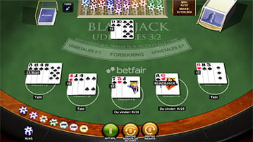 Du kan selvfølgelig også spille blackjack på Betfair